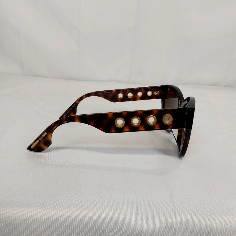 MCQ Alexander McQueen Cat Eye Sunglasses MQ0021SA 003 Tortoise Grommet Accents - Picture 4 of 12